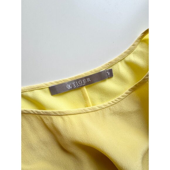 TIGER OF SWEDEN Laci Yellow 100% Silk Crepe Raglan T-Shirt Blouse, Size 38 / M - Picture 10 of 13